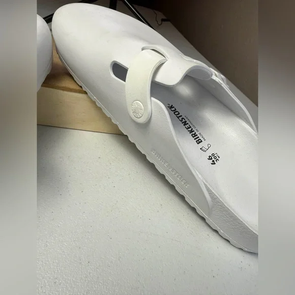 Birkenstock Boston Eva White Clogs Sz 46 Men Sz 13 Damaged - Picture 4 of 15